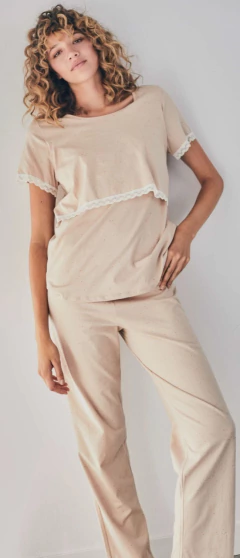 PIJAMA MATERNAL M/CORTA P/LARGO (2684-22) - comprar online