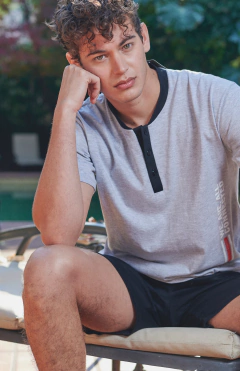PIJAMA HOMBRE M/CORTA Y SHORT JERSEY CONNECTED (2391ME) - comprar online