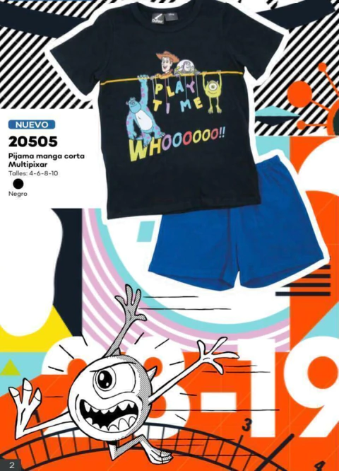 PIJAMA NENE M/CORTA MULTIPIXAR (20505)