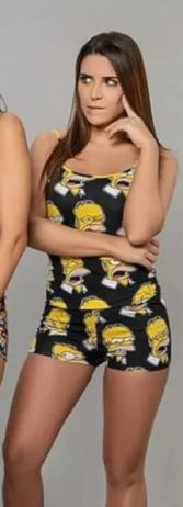 PIJAMA BRETEL FINO Y SHORT LOS SIMPSONS (TS1075) - comprar online