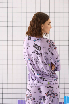 PIJAMA M/LARGA Y BABUCHA BE HEROES SPUN C/LYCRA (657-24)