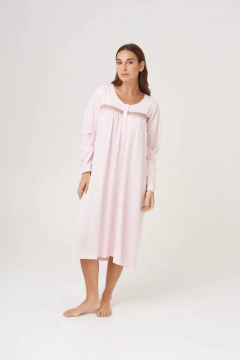 CAMISON M/LARGA CON TUL BORDADO EMMA (91018) - comprar online