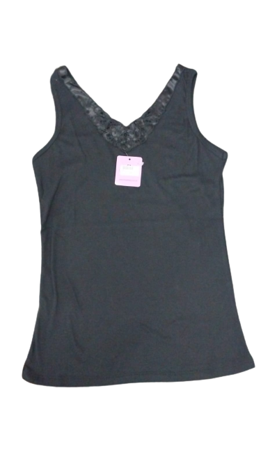 CAMISETA MUSCULOSA ALGODON CON ENCAJE (425M)