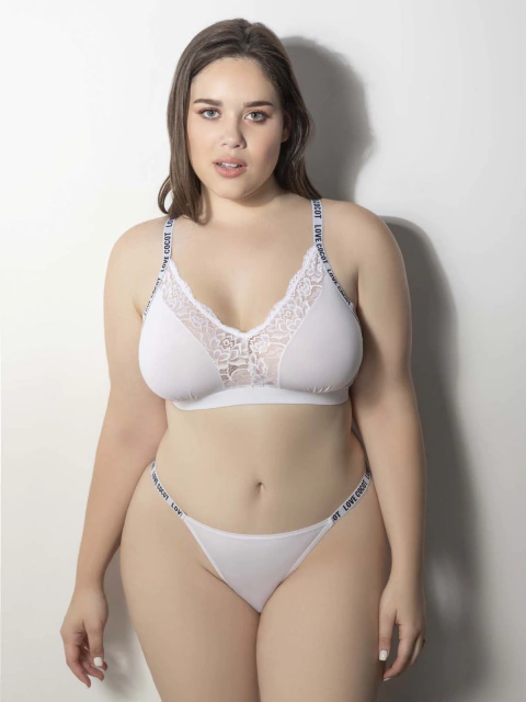 TRIANGULO LYCRA ENCAJE PLUS LOVE (5590)