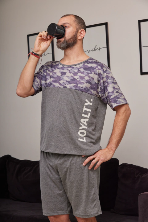 PIJAMA HOMBRE M/CORTA Y SHORT CAMUFLADO T. 4 5 (3541JE)