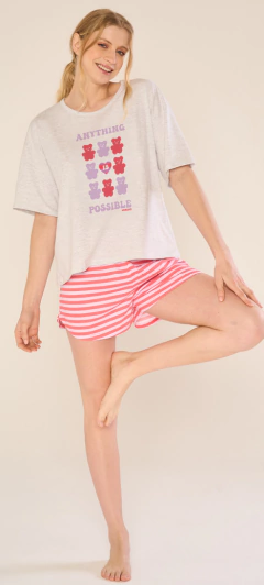 PIJAMA M/CORTA Y SHORT JERSEY ESTAMPADO GUMMY BEARS (2505M) - comprar online