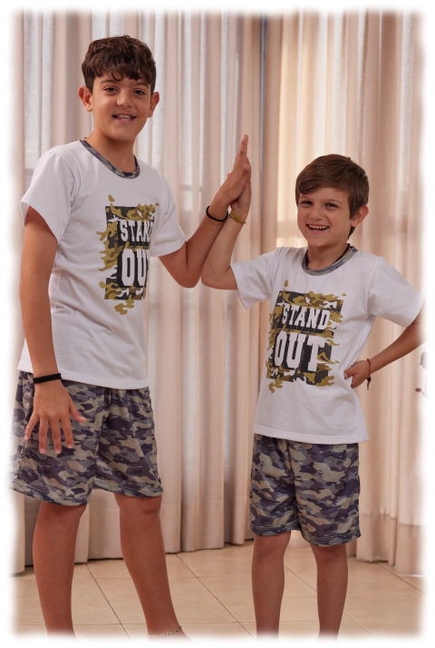 PIJAMA NENE M/CORTA Y SHORT JERSEY CAMUFLADO (3941E)