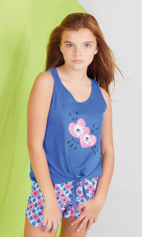 PIJAMA NENA MUSCULOSA Y SHORT DEVIL EYES (450-23)