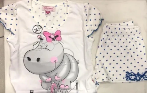 HIPOPOTAMO PIYAMA REMERA SHORT (12068)