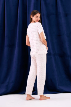 PIJAMA MATERNAL M/CORTA P/LARGO VISCOSA ELASTIZADA (2684-24) - tienda online