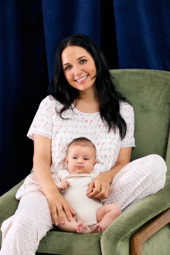 PIJAMA MATERNAL M/CORTA P/LARGO VISCOSA ELASTIZADA (2684-24)