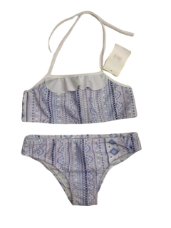 BIKINI NENA ESTAMPADA CON VOLADO EN ESCOTE T. 10 - 16 (223AE) - tienda online