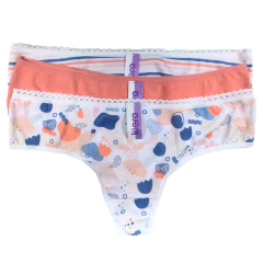 PACK X3 CULOTTELESS ALGODON Y LICRA C/BORDE PUNTILLA T:1-2 (6047K)