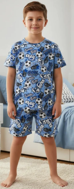 PIJAMA NENE M/CORTA Y SHORT ESTAMAPADA (336) - comprar online