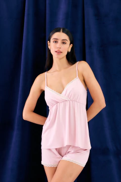PIJAMA MATERNAL MUSCULOSA Y SHORT JERSEY VISCOSA (2681-24) - tienda online