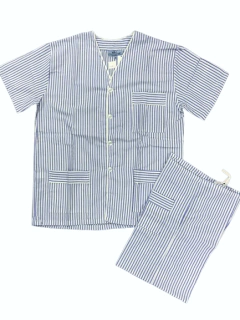 Imagen de PIJAMA HOMBRE M/CORTA P/LARGO ABOTONADO T. 62 - 68 (508MEE)