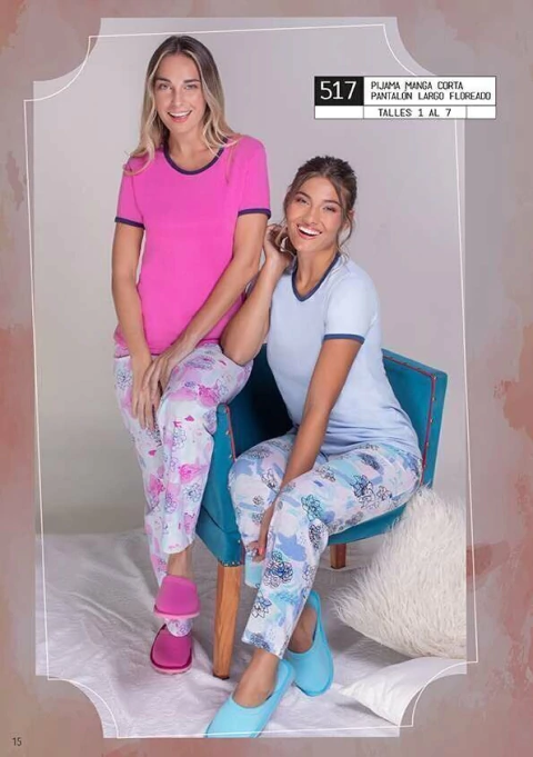 PIJAMA M/CORTA P/LARGO TALLES 1 - 2 - 3 (517P)