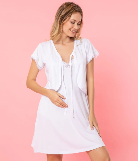 CONJ.MATERNAL CAMISON B/FINO Y MANANITA MOM (26121)