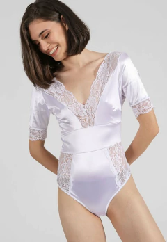 BODY M/CORTA LYCRA Y ENCAJE GLARE (2363N)