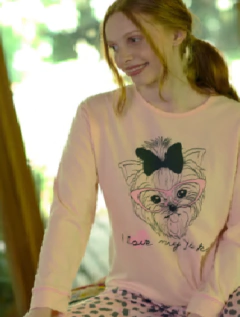 PIJAMA M/LARGA P/LARGO CO ESTAMPA YORDIE 1-4 (2405M) - comprar online