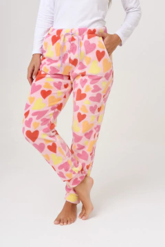 PANTALON LARGO PELUCHE CORAZONES (29001) en internet