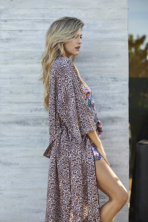 KIMONO LARGO SATEN ESTAMPADO TRINIDAD BY MERY (9601-25)