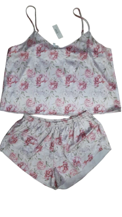 PIJAMA BRETEL FINO Y SHORT RASO ESTAMPADO (701NE) - tienda online