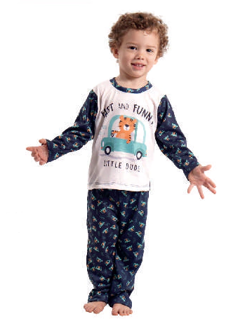 PIJAMA BEBE M/LARGA P/LARGO ALGODON ESTAMPADO (16240)