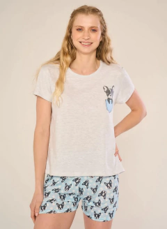 PIJAMA M/CORTA Y SHORT ALGODON SWEET FRIEDN (2510M) - Victoria Garrido Lenceria