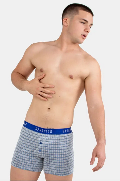 BOXER A CUADROS CON ELASITCO Y BOTON (186T)