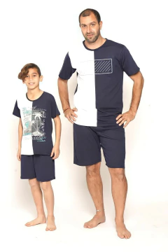 PIJAMA NENE M/CORTA Y SHORT ESTAMP T:12-14 (3140J)
