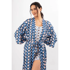 KIMONO LARGO SATEN ESTAMPADO LUNA BY MERY (9626-24) - comprar online