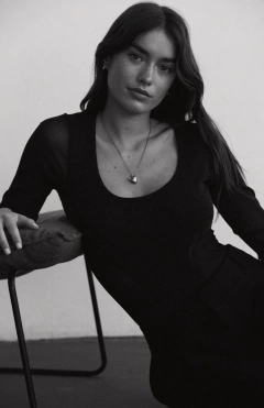 BODY M/LARGA TUL CON LUREX ELISE (138-203) en internet