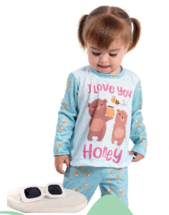 PIJAMA BEBA M/LARGA P/LARGO ALGODON ESTAMPADO (16230)
