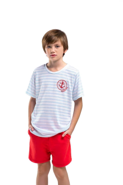 PIJAMA NENE M/CORTA Y SHORT NAVY SPIRTT (MB25042V24) - comprar online