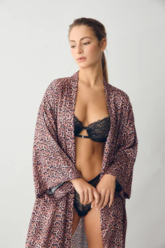 KIMONO LARGO SATEN ESTAMPADO TRINIDAD BY MERY (9601-25) - comprar online