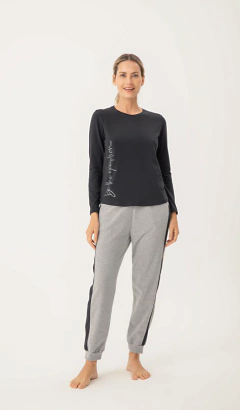 PIJAMA M/LARGA Y BABUCHA EXCEPTION (WO15114)