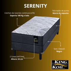 Conjunto King Koil Serenity 080x190 Resorte