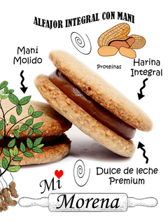 MI MORENA ALFAJOR INTEGRAL ARTESANAL CAJA 12 UNIDADES - Micasadiet
