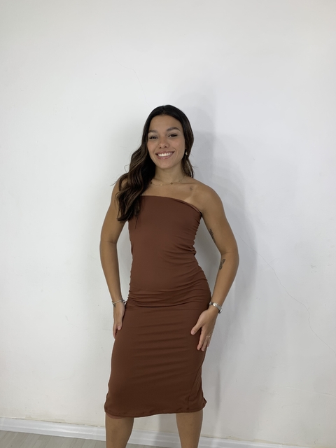 Vestido Midi Marrom