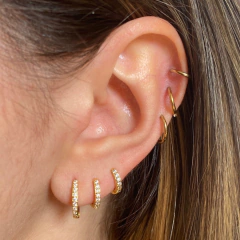 Trio Argolinhas Cristal Ouro - comprar online