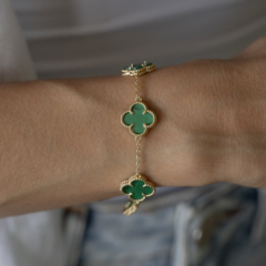Pulseira Van Verde Ouro
