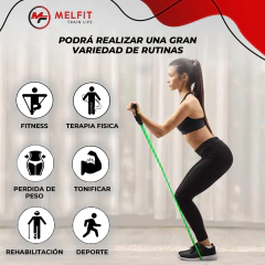 Banda Elastica Con Manijas Melfit Latex Tension Liviana MF B2 Verde - MELFIT TRAIN LIFE | Tienda Online
