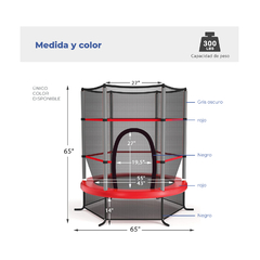 Cama Elastica Melfit 1,40 Mts Trampolin Red Chicos Mtkid1.4