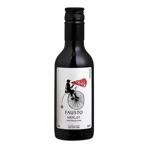 Vinho Fausto Merlot Tinto Serra Gaúcha Mini Garrafa 187ml