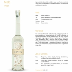 Grappa Miolo Aguardente de Uva Aperitivo Drink Garrafa 500ml na internet