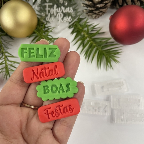 Marcador Placa Frases Micro- Feliz Natal/Boas festas - Cód.996 - A11