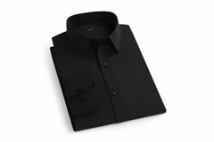 Camisa Social Slim Fit Preta Riscadinha - Manga Longa - comprar online