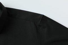 Camisa Social Slim Fit Preta Riscadinha - Manga Longa - loja online