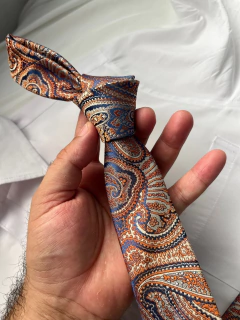 Gravata Slim Kashmir Amarela - 2400 fios - comprar online
